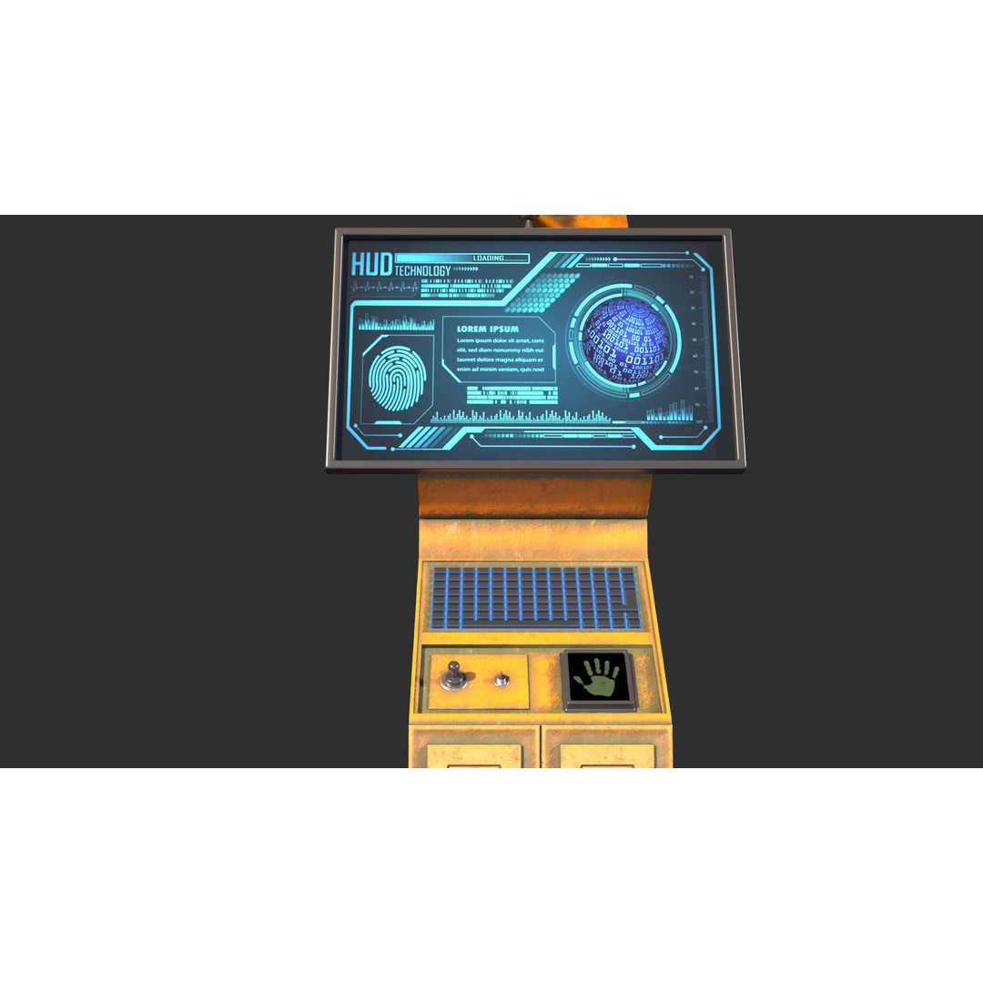 Sci-Fi Command Computer 3D Model – Low Poly PBR Game Asset, FBX - View 6