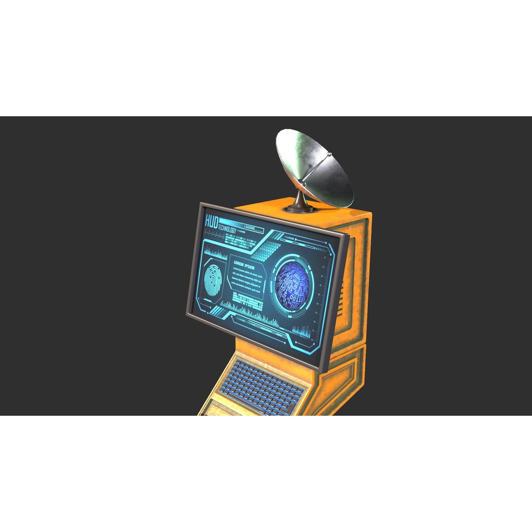 Sci-Fi Command Computer 3D Model – Low Poly PBR Game Asset, FBX - View 7
