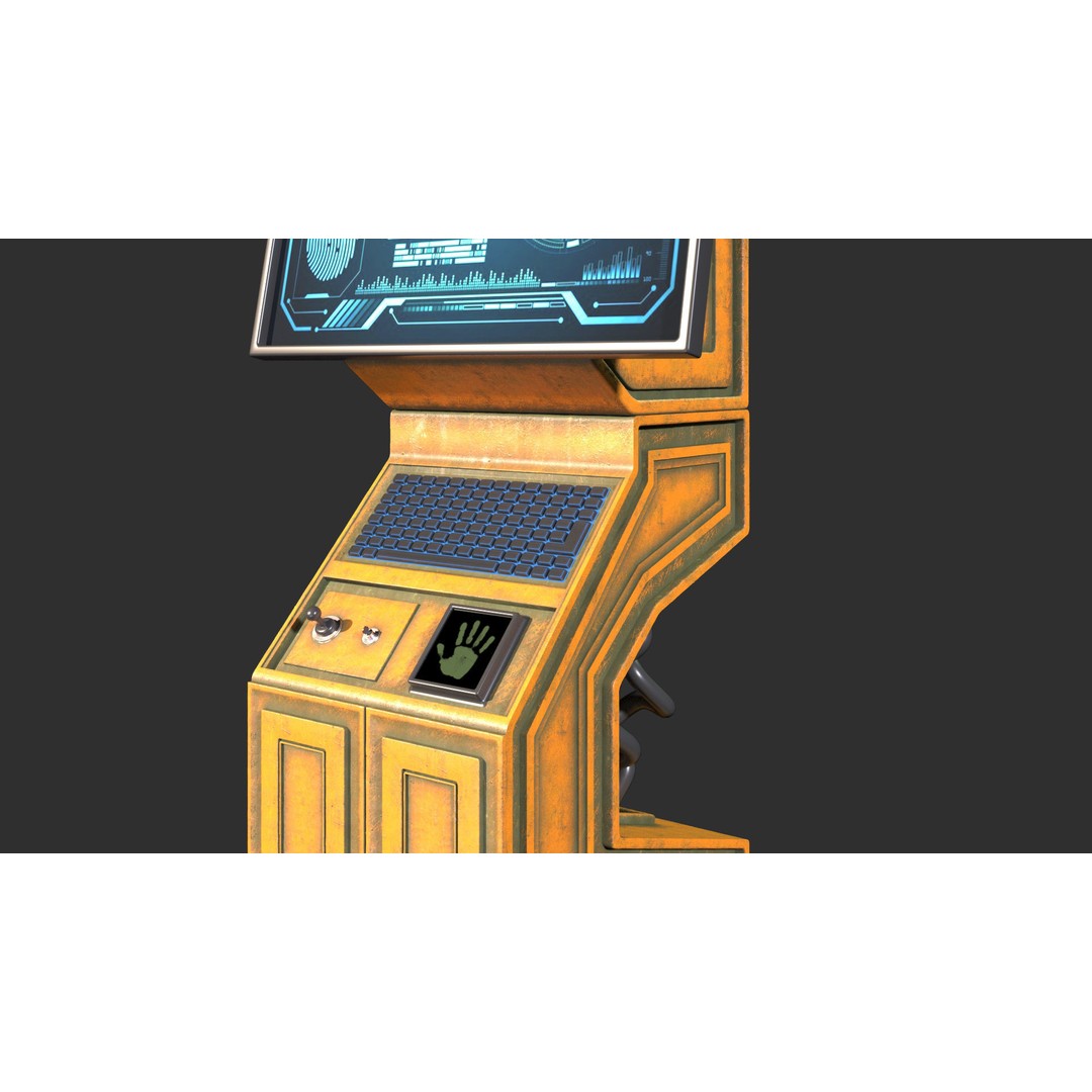 Sci-Fi Command Computer 3D Model – Low Poly PBR Game Asset, FBX - View 9
