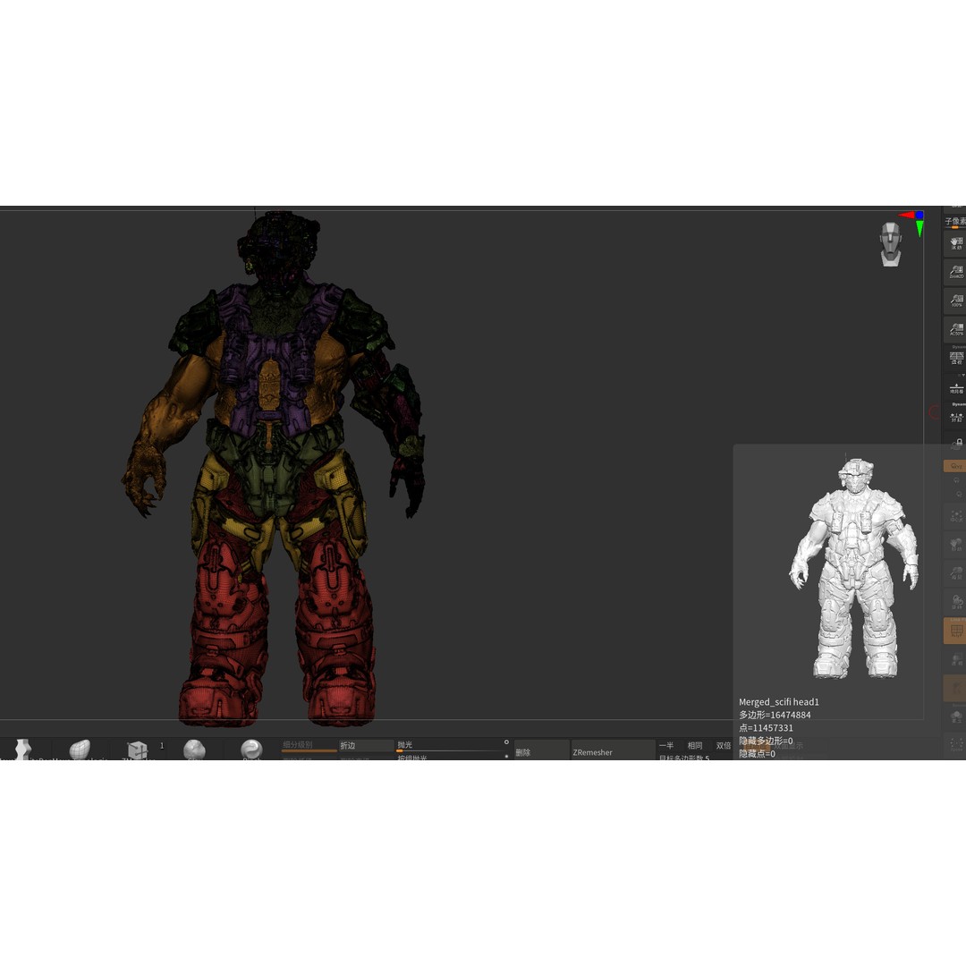 Cyborg Warrior 3D Model – High Poly Sci-Fi Character, OBJ/FBX