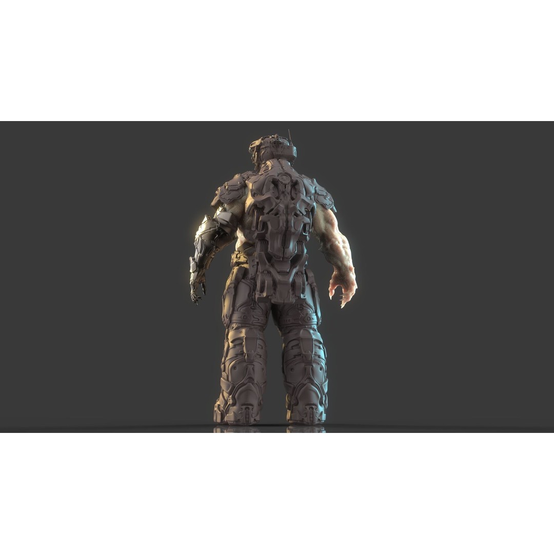 Cyborg Warrior 3D Model – High Poly Sci-Fi Character, OBJ/FBX - View 30