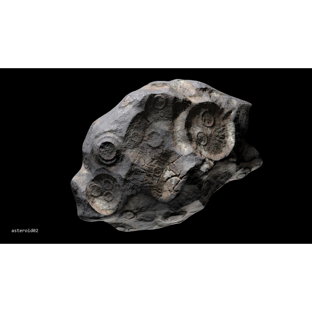 Asteroids 3D Model – Low Poly Bundle with PBR Textures, FBX, OBJ - View 12