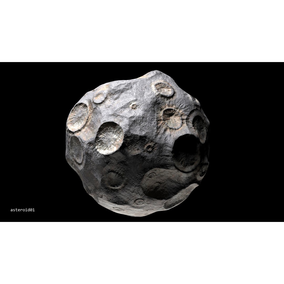 Asteroids 3D Model – Low Poly Bundle with PBR Textures, FBX, OBJ - View 4
