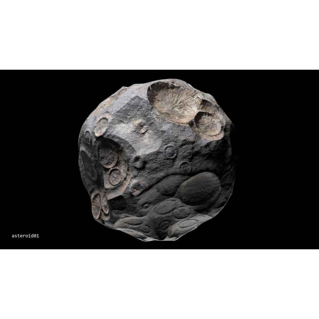 Asteroids 3D Model – Low Poly Bundle with PBR Textures, FBX, OBJ - View 5