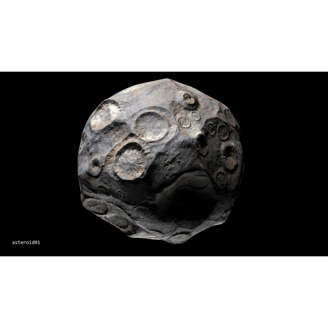 Asteroids 3D Model – Low Poly Bundle with PBR Textures, FBX, OBJ - View 6