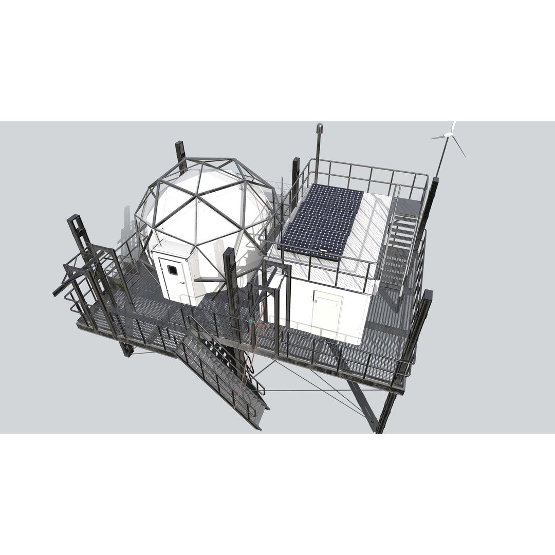 Research Station 3D Model – Low Poly PBR Game Asset, FBX - View 4