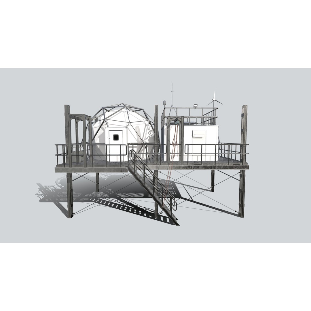 Research Station 3D Model – Low Poly PBR Game Asset, FBX - View 7