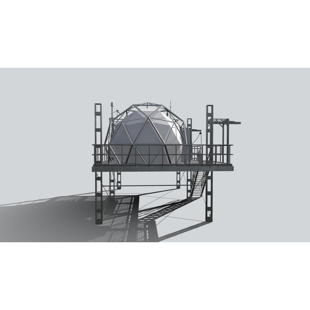 Research Station 3D Model – Low Poly PBR Game Asset, FBX - View 8