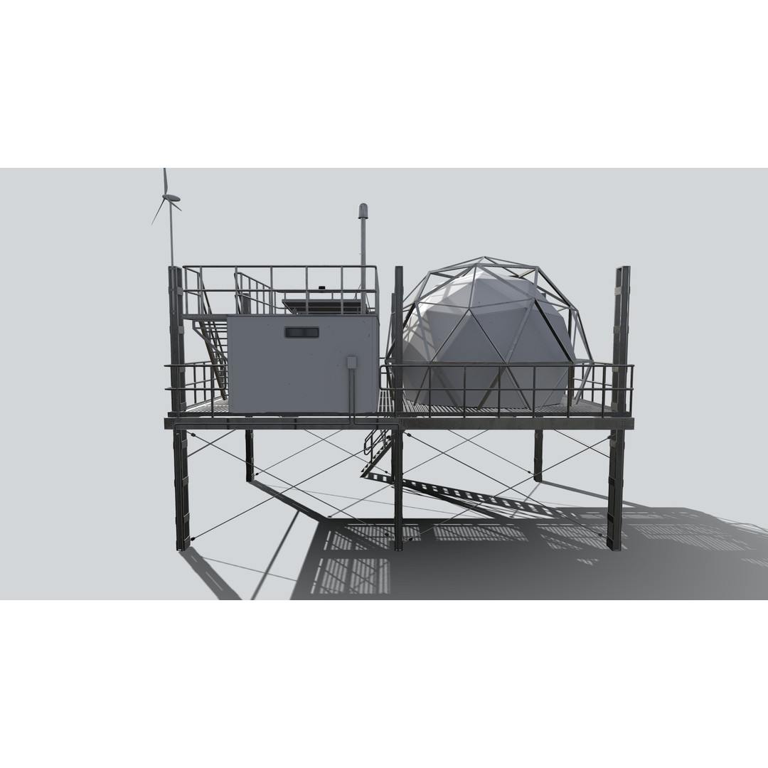 Research Station 3D Model – Low Poly PBR Game Asset, FBX - View 9