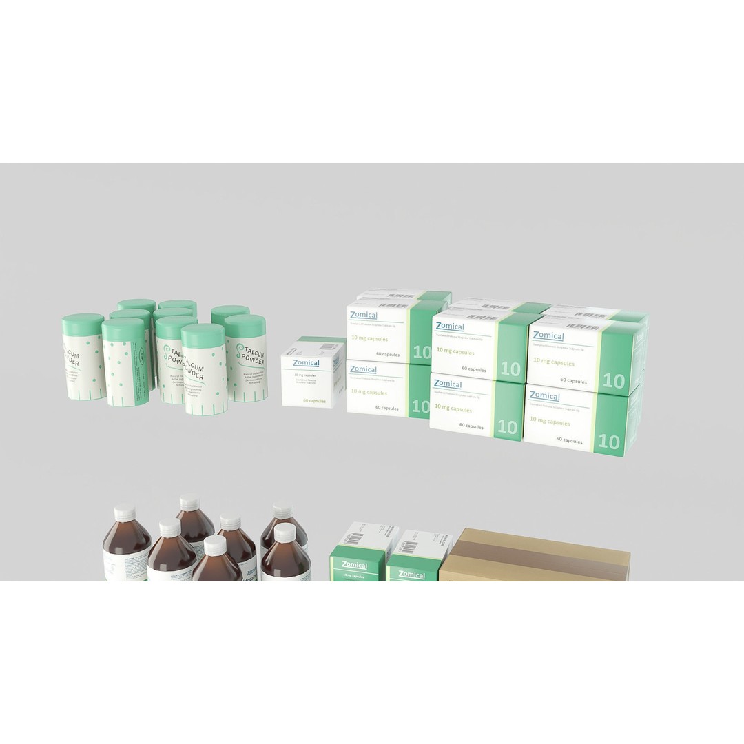 Medicines Hospital Cupboard 3D Model – Low Poly Game Asset, FBX - View 10