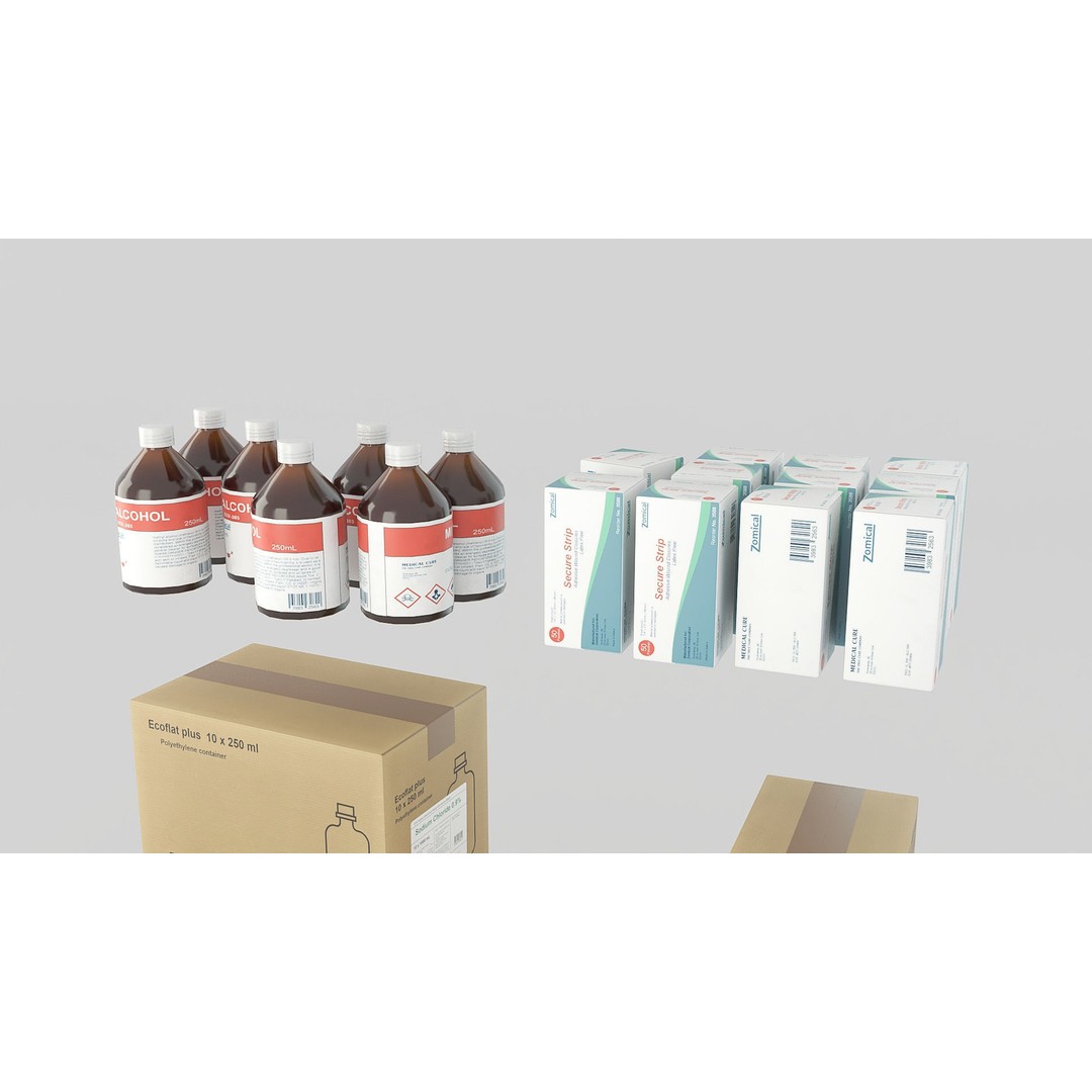 Medicines Hospital Cupboard 3D Model – Low Poly Game Asset, FBX - View 14