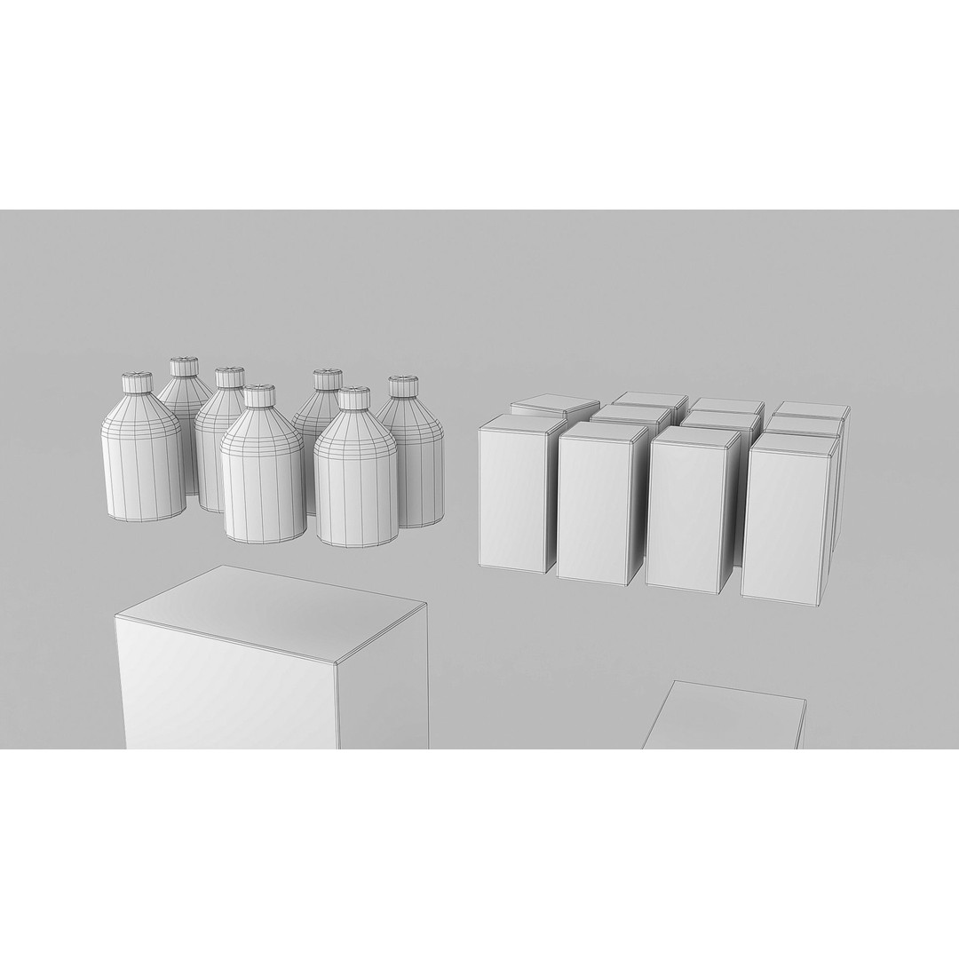 Medicines Hospital Cupboard 3D Model – Low Poly Game Asset, FBX - View 15