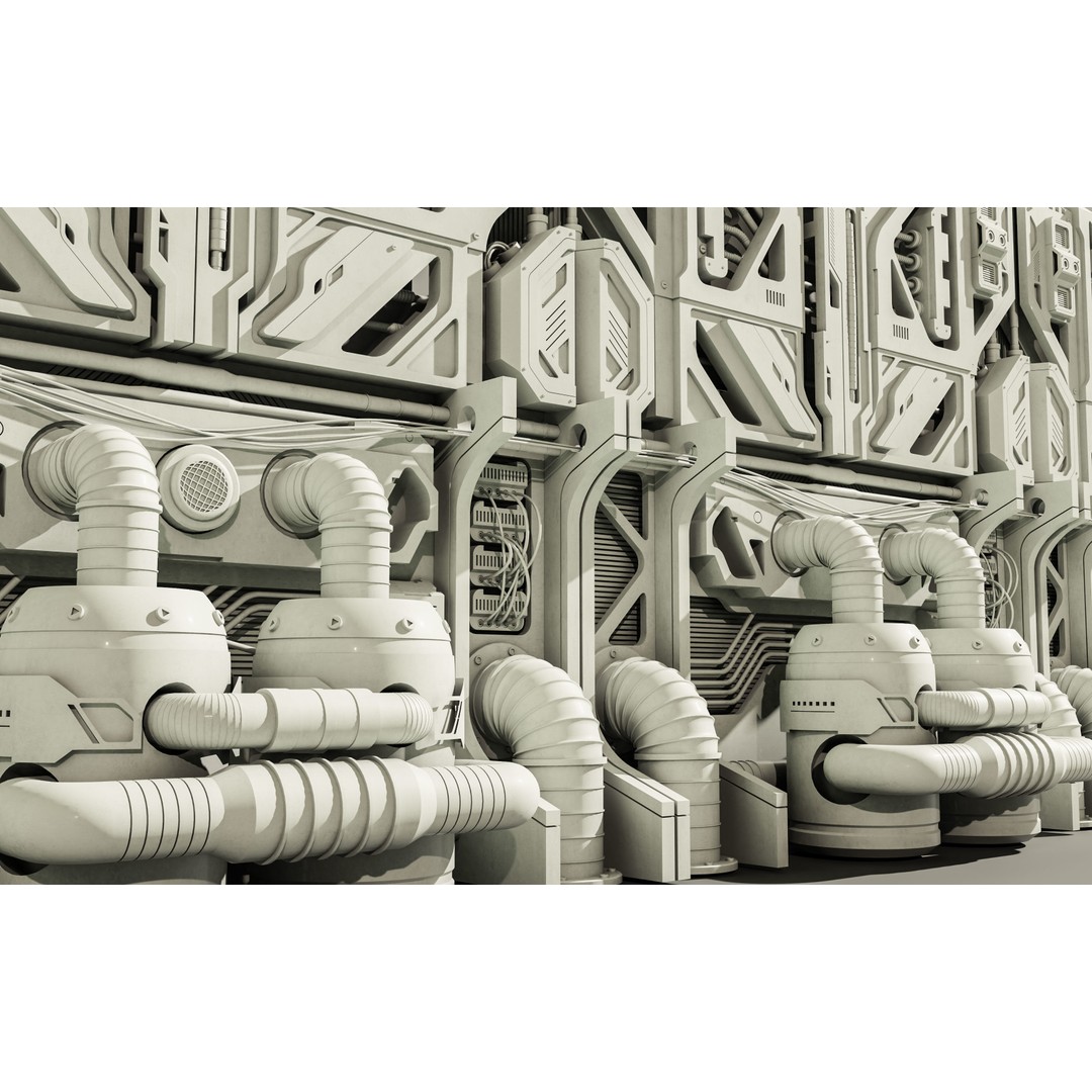 Sci-fi Panels 3D Model – High-Detail Kitbash for Games, OBJ, FBX - View 10