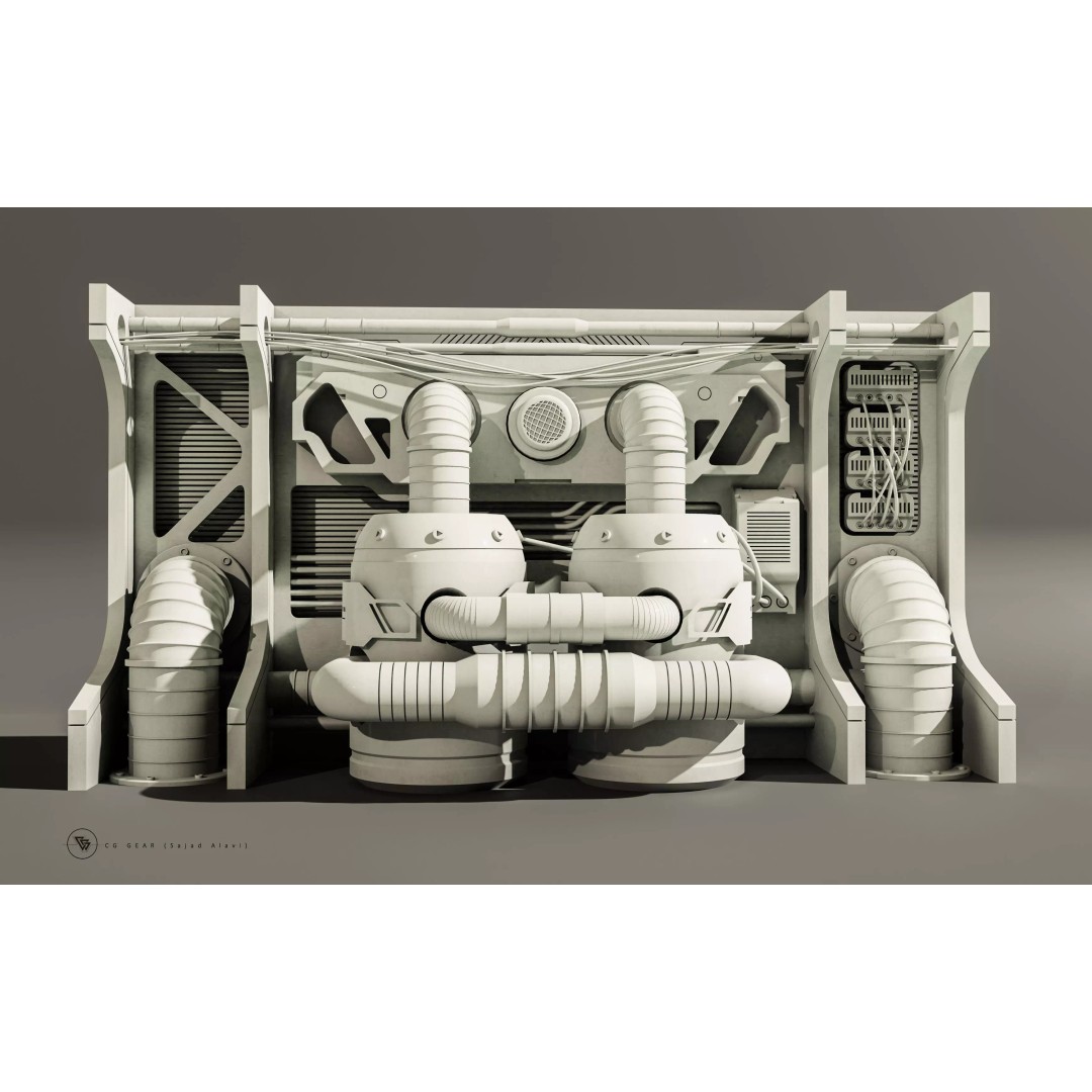 Sci-fi Panels 3D Model – High-Detail Kitbash for Games, OBJ, FBX - View 2