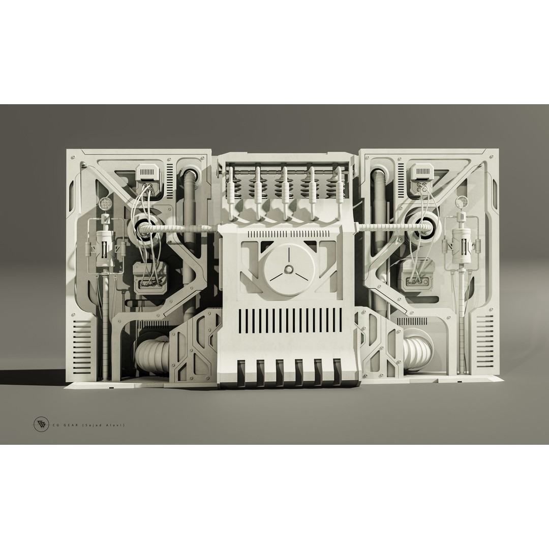 Sci-fi Panels 3D Model – High-Detail Kitbash for Games, OBJ, FBX - View 4