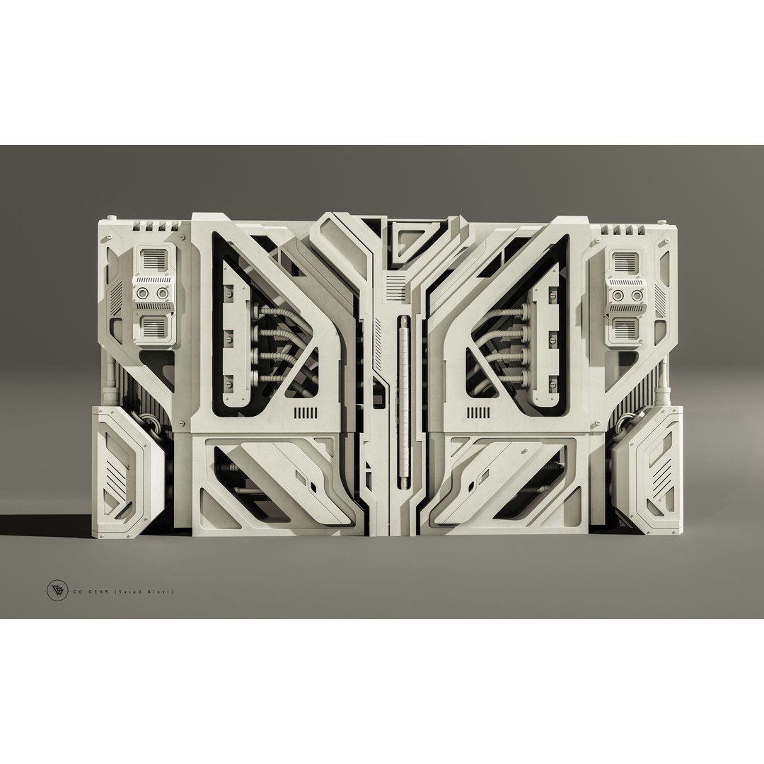 Sci-fi Panels 3D Model – High-Detail Kitbash for Games, OBJ, FBX - View 5