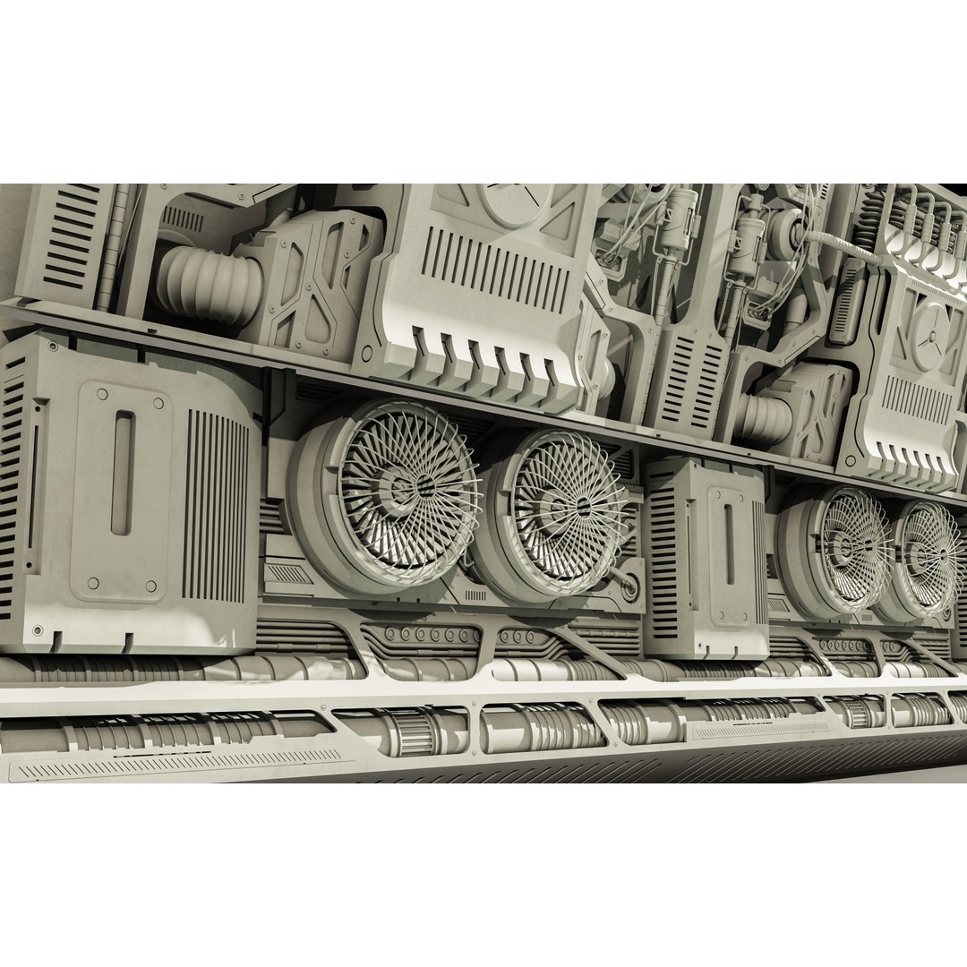 Sci-fi Panels 3D Model – High-Detail Kitbash for Games, OBJ, FBX - View 9