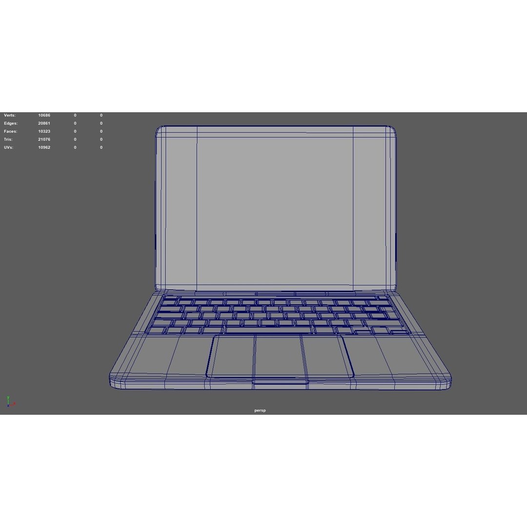 Apple MacBook 3D Model – Low Poly Game Asset, FBX, OBJ, Blender - View 11