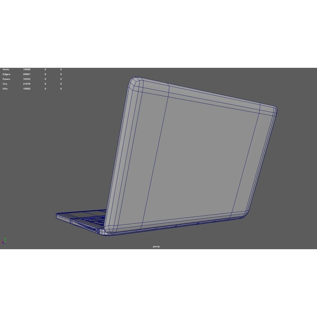 Apple MacBook 3D Model – Low Poly Game Asset, FBX, OBJ, Blender - View 12