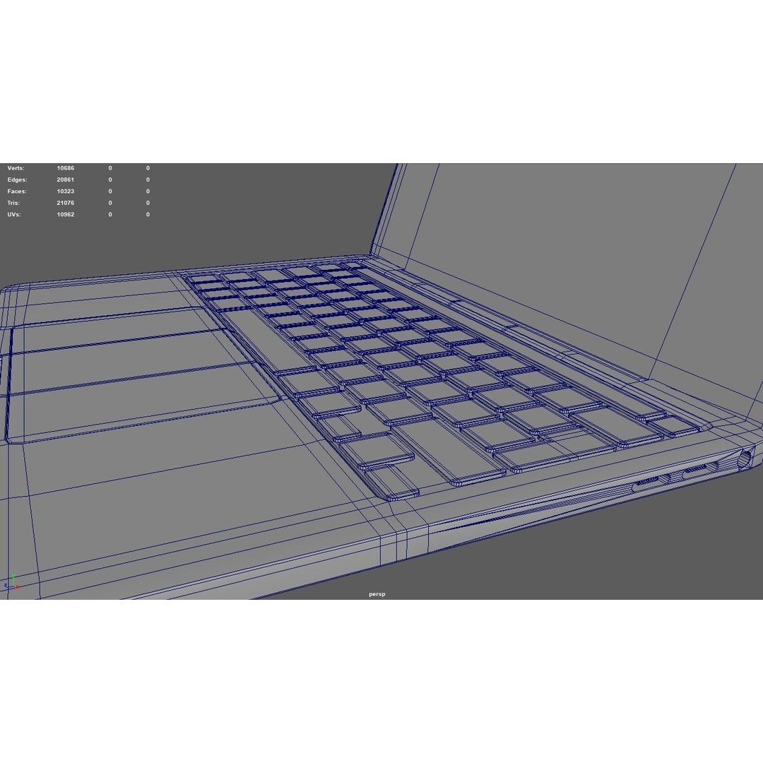 Apple MacBook 3D Model – Low Poly Game Asset, FBX, OBJ, Blender - View 14