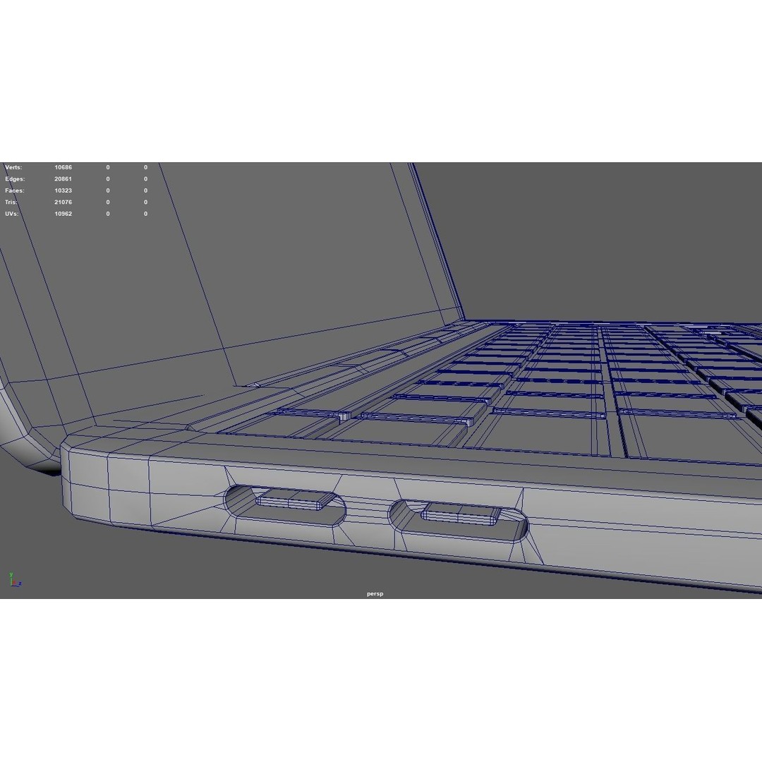 Apple MacBook 3D Model – Low Poly Game Asset, FBX, OBJ, Blender - View 15