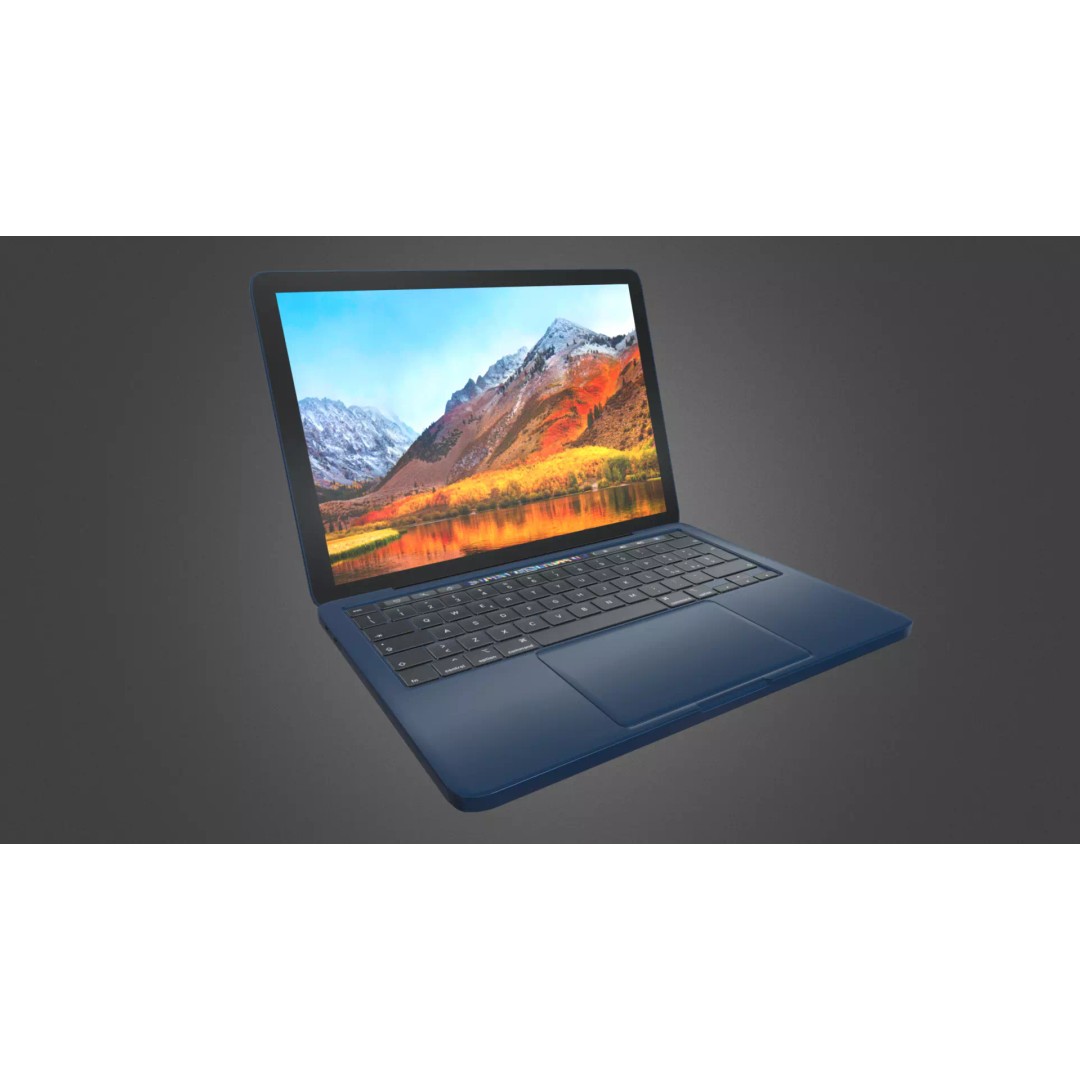 Apple MacBook 3D Model – Low Poly Game Asset, FBX, OBJ, Blender - View 2