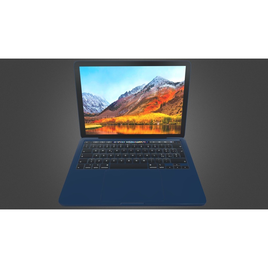 Apple MacBook 3D Model – Low Poly Game Asset, FBX, OBJ, Blender - View 3
