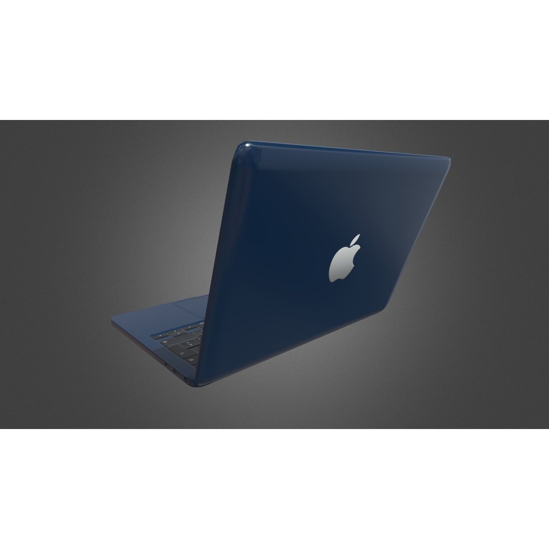 Apple MacBook 3D Model – Low Poly Game Asset, FBX, OBJ, Blender - View 4