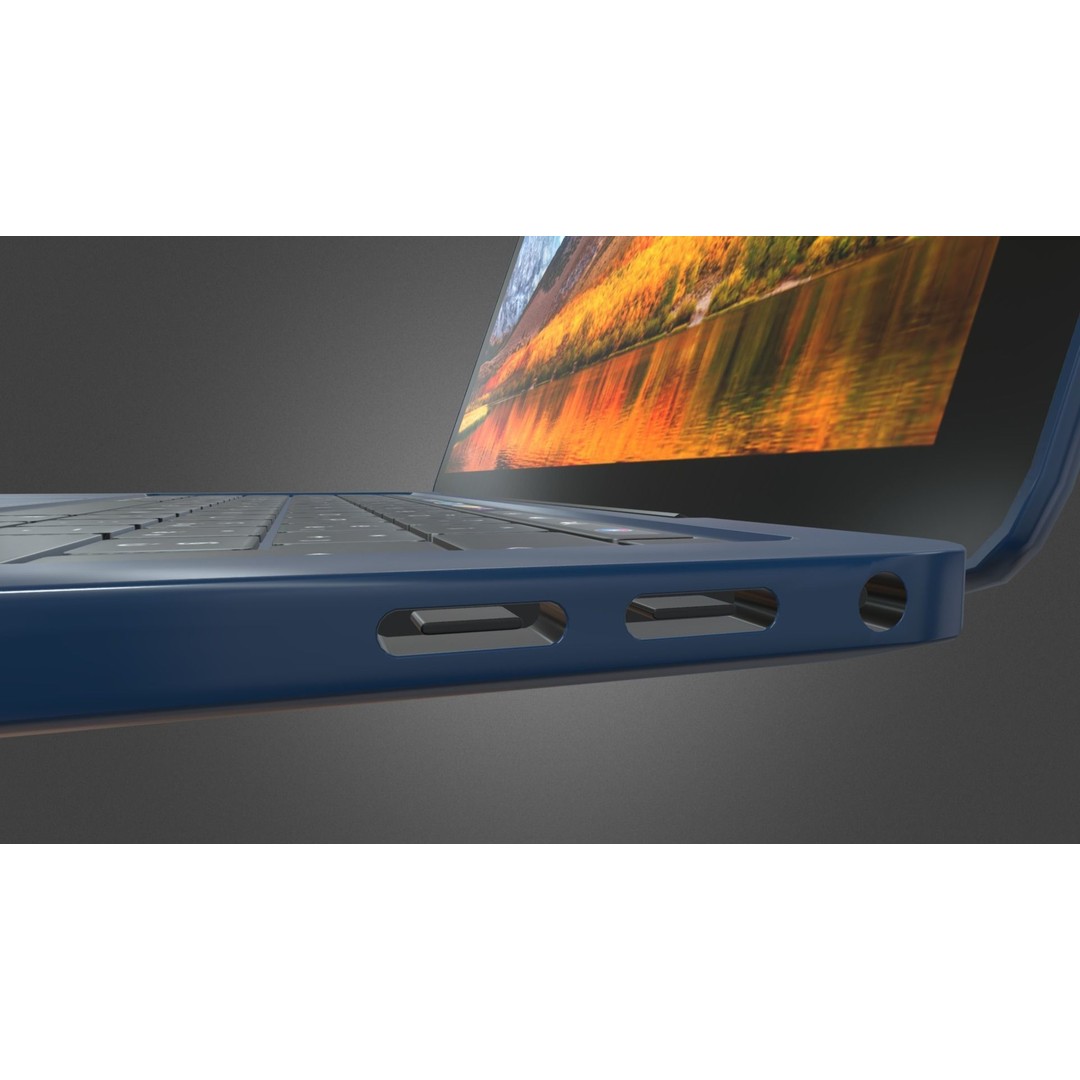 Apple MacBook 3D Model – Low Poly Game Asset, FBX, OBJ, Blender - View 9