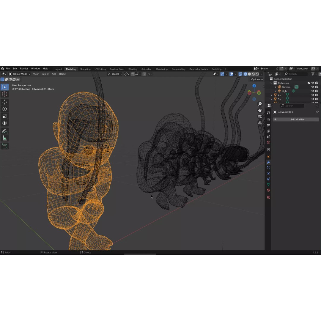 Animated Human Fetus 3D Model – Low Poly Rigged Asset, FBX, Blender - View 58