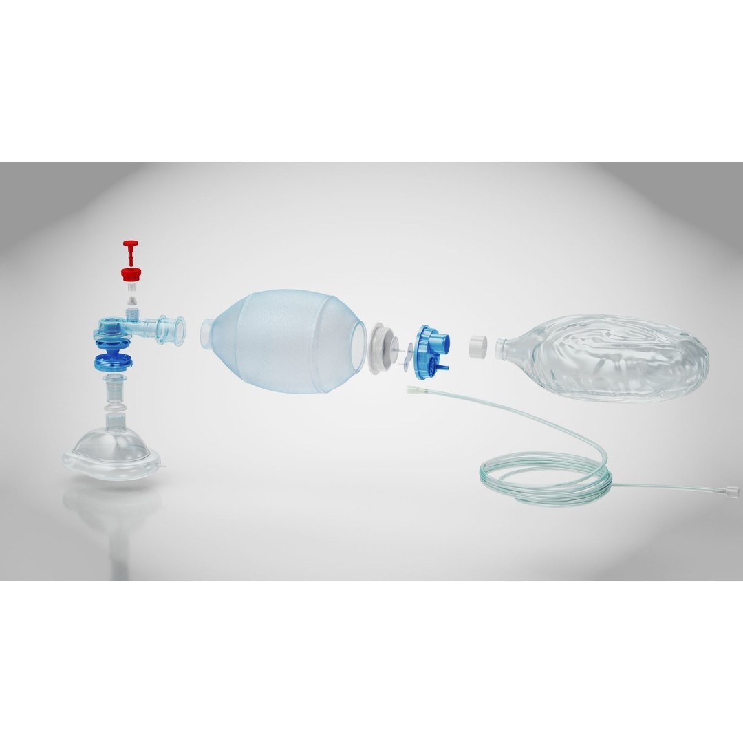 Ambu Bag 3D Model – Low Poly Medical Asset, FBX, PBR Textures - View 12