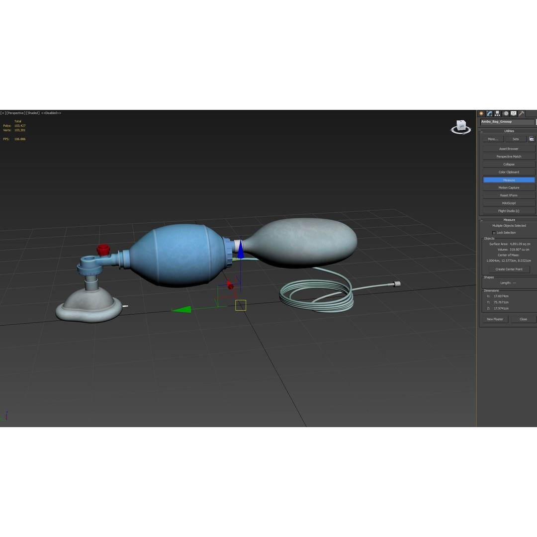 Ambu Bag 3D Model – Low Poly Medical Asset, FBX, PBR Textures - View 14
