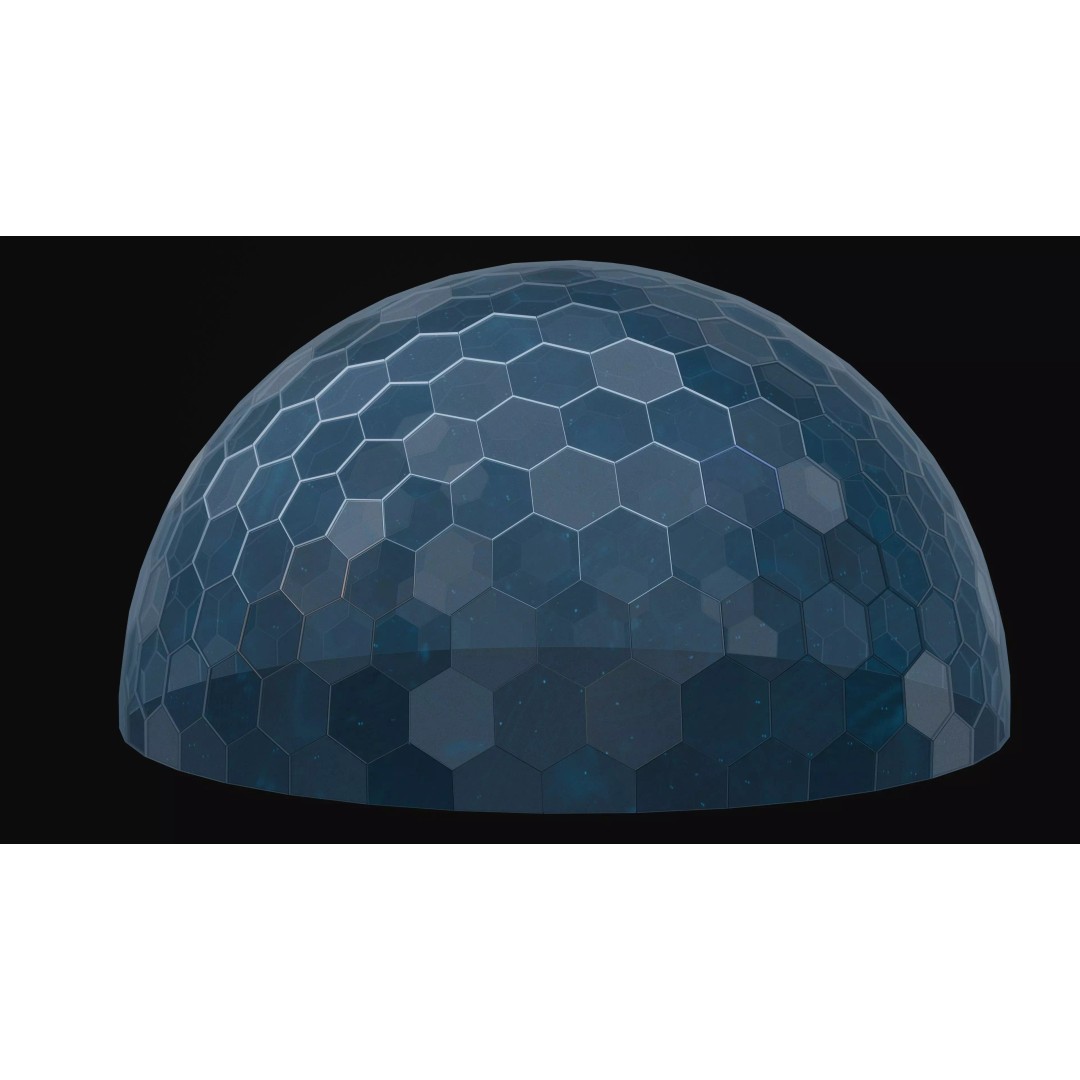 Hex Energy Shield 3D Model – Low Poly Animated PBR Asset, FBX, GLB