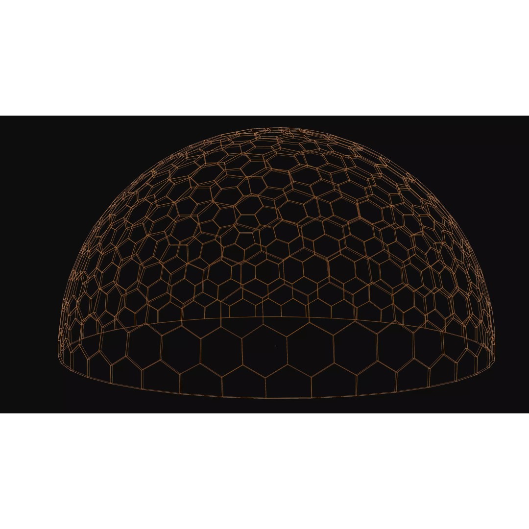 Hex Energy Shield 3D Model – Low Poly Animated PBR Asset, FBX, GLB - View 11