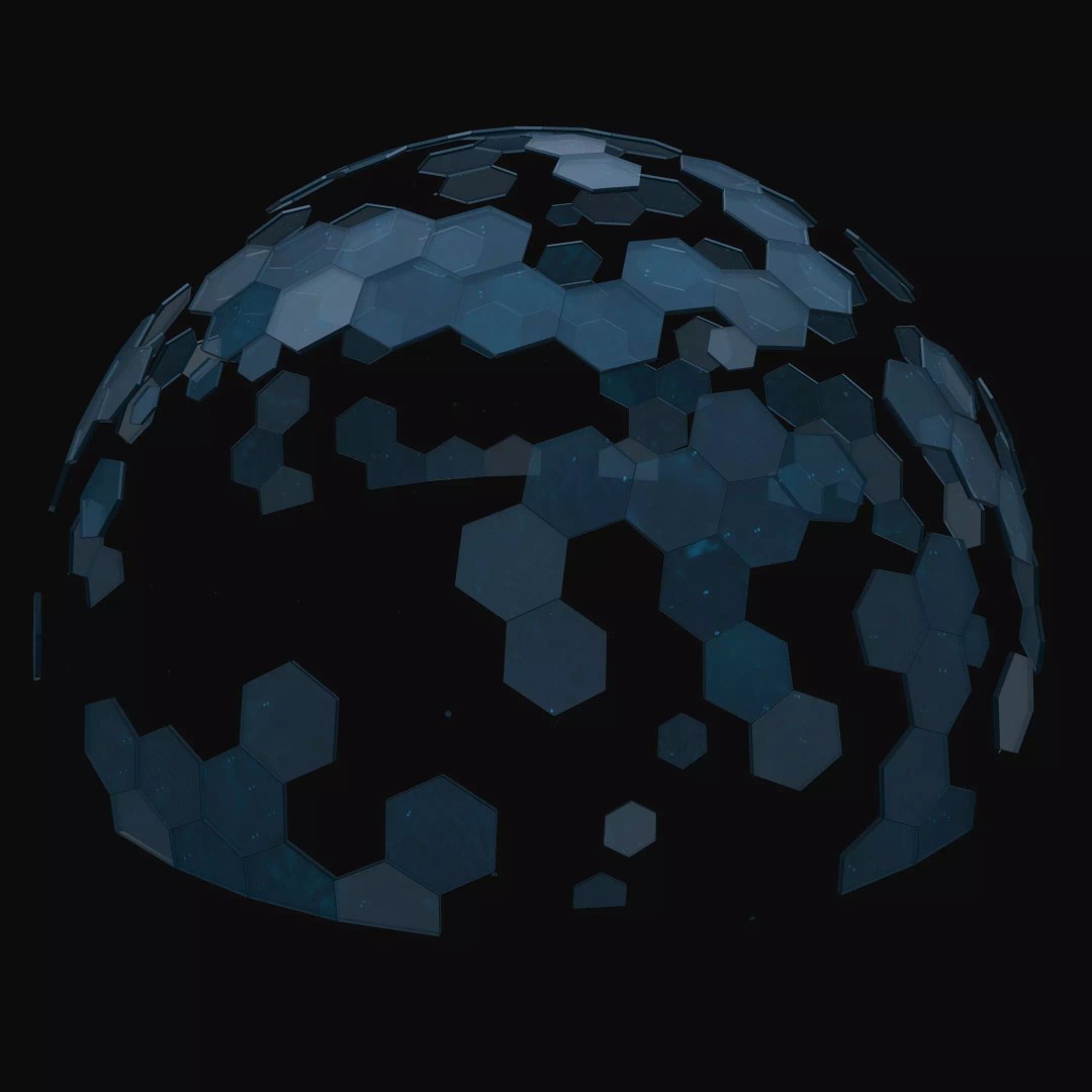 Hex Energy Shield 3D Model – Low Poly Animated PBR Asset, FBX, GLB - View 4