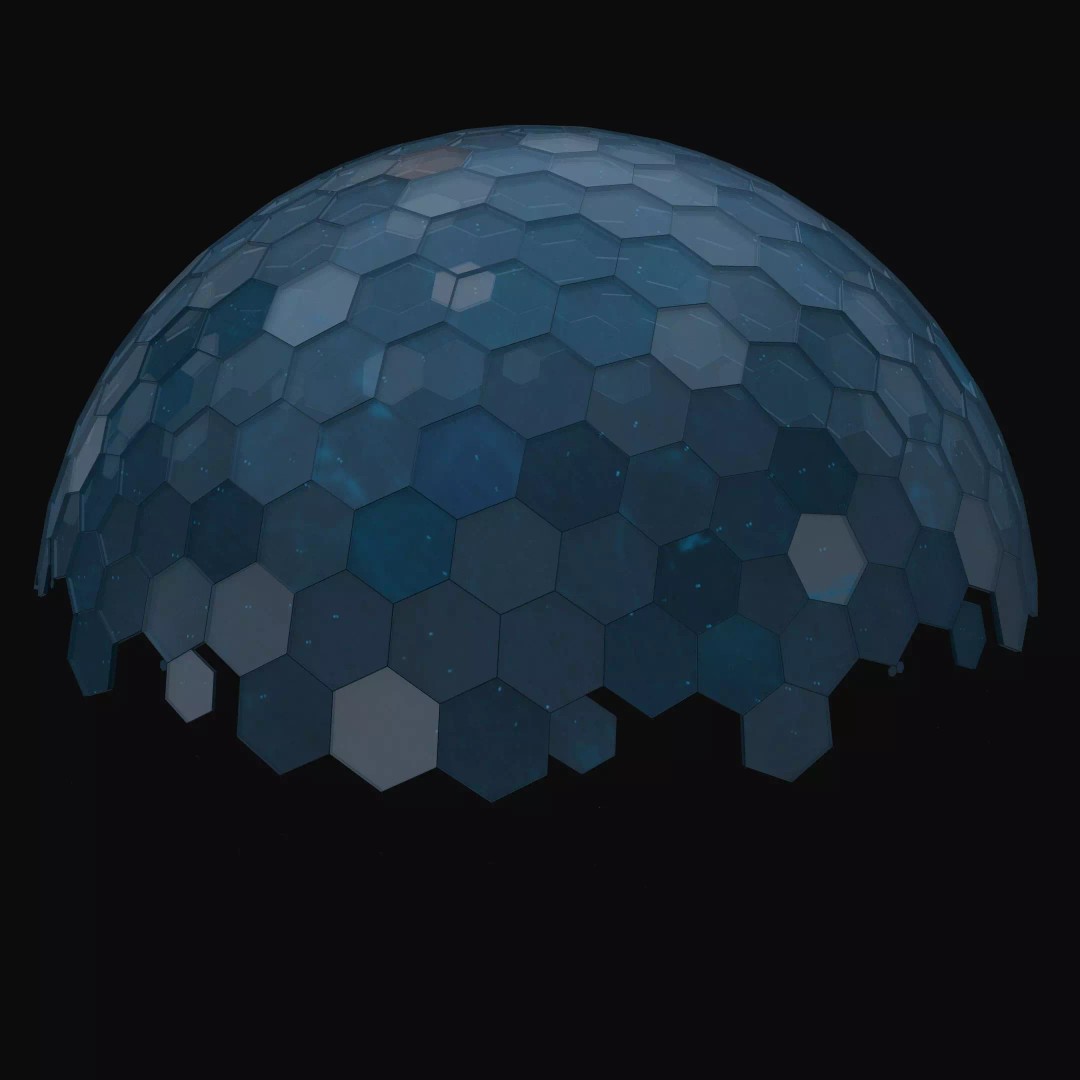 Hex Energy Shield 3D Model – Low Poly Animated PBR Asset, FBX, GLB - View 5