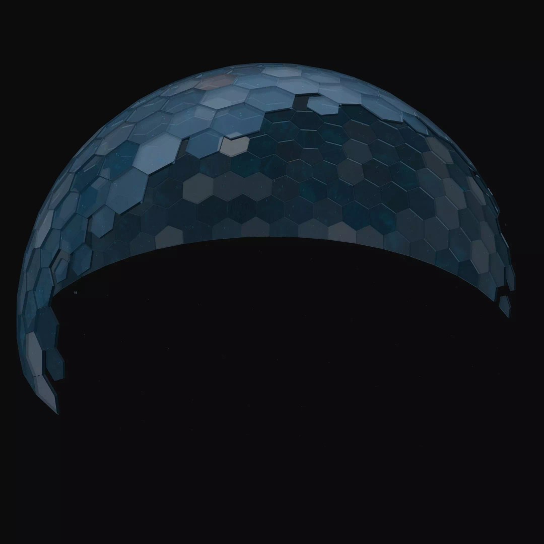 Hex Energy Shield 3D Model – Low Poly Animated PBR Asset, FBX, GLB - View 6