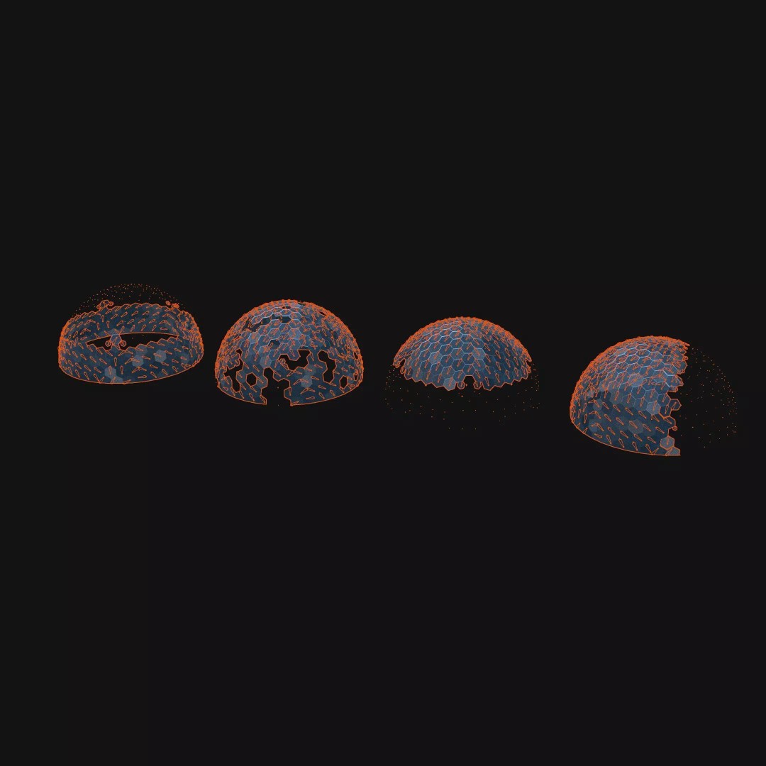 Hex Energy Shield 3D Model – Low Poly Animated PBR Asset, FBX, GLB - View 7