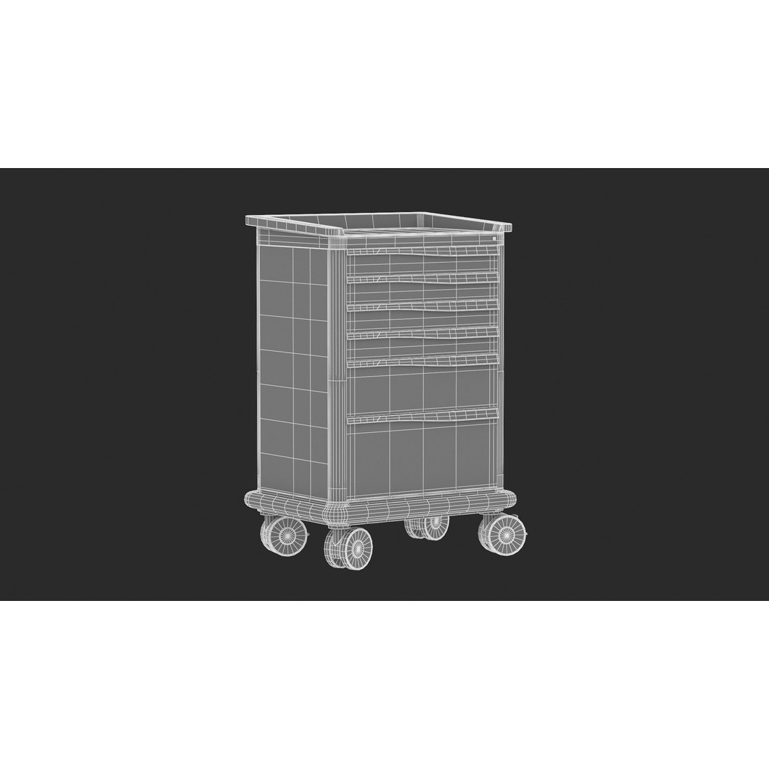 Medical Cart 3D Model – Realistic PBR Asset for Game and Archviz - View 12