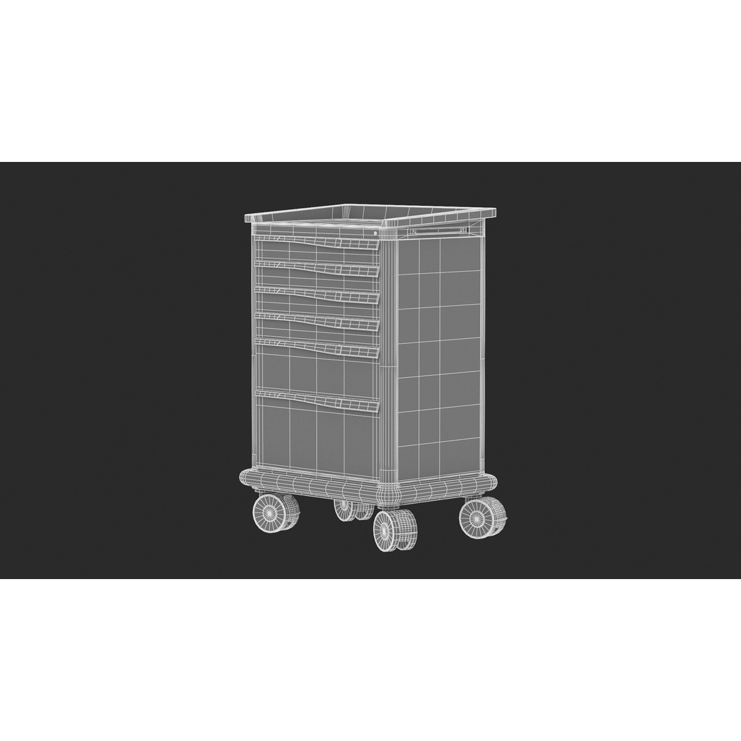 Medical Cart 3D Model – Realistic PBR Asset for Game and Archviz - View 16