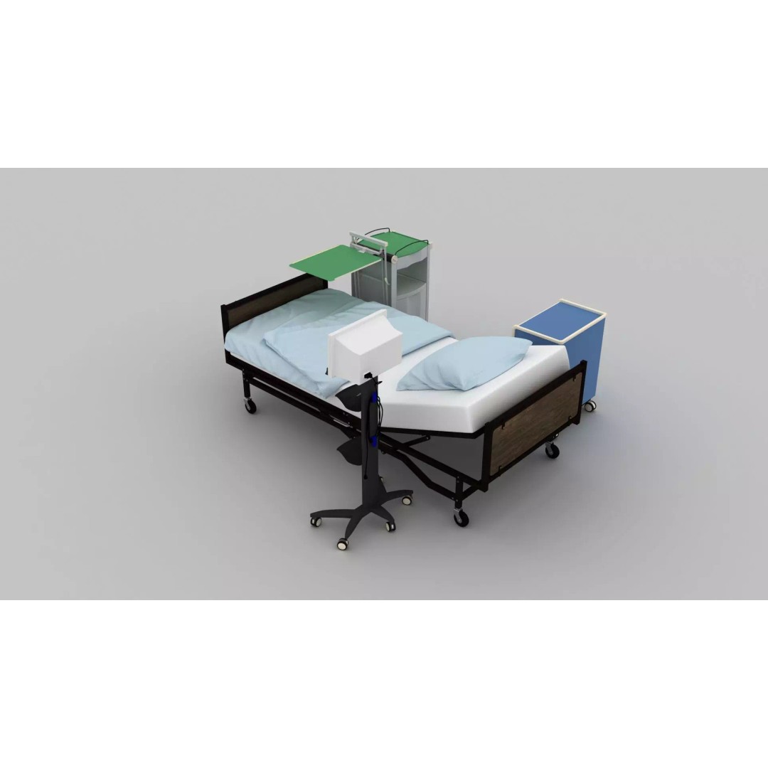 Wheel Hospital Bed 3D Model – PBR Textured Medical Equipment, MAX - View 12