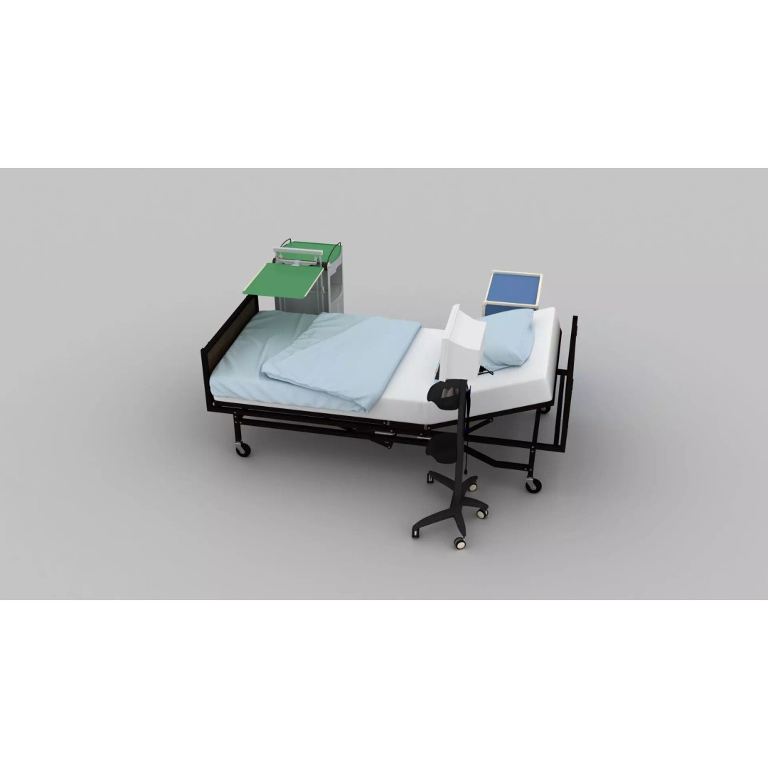 Wheel Hospital Bed 3D Model – PBR Textured Medical Equipment, MAX - View 13