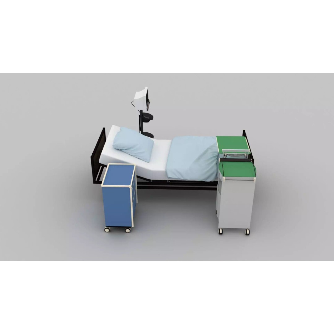Wheel Hospital Bed 3D Model – PBR Textured Medical Equipment, MAX - View 8