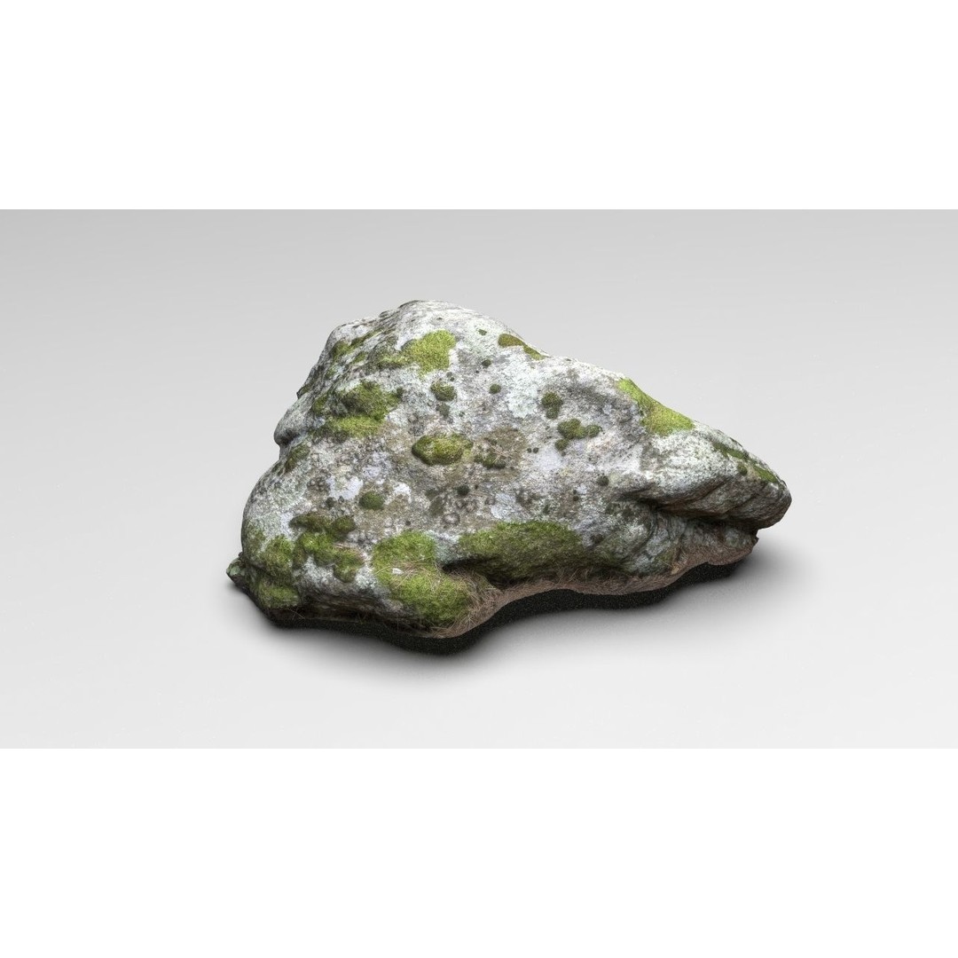Moss Rock 3D Model – Low Poly Nature Asset, FBX, OBJ, Blender - View 10