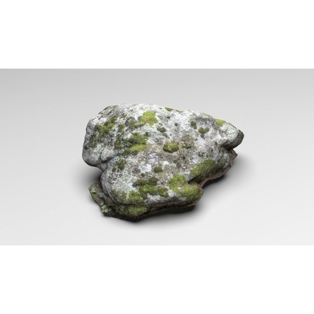 Moss Rock 3D Model – Low Poly Nature Asset, FBX, OBJ, Blender - View 11