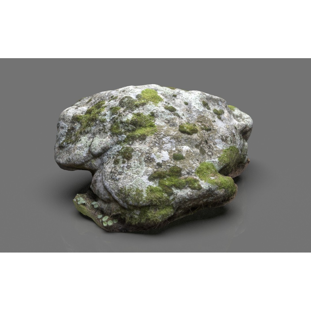 Moss Rock 3D Model – Low Poly Nature Asset, FBX, OBJ, Blender - View 12