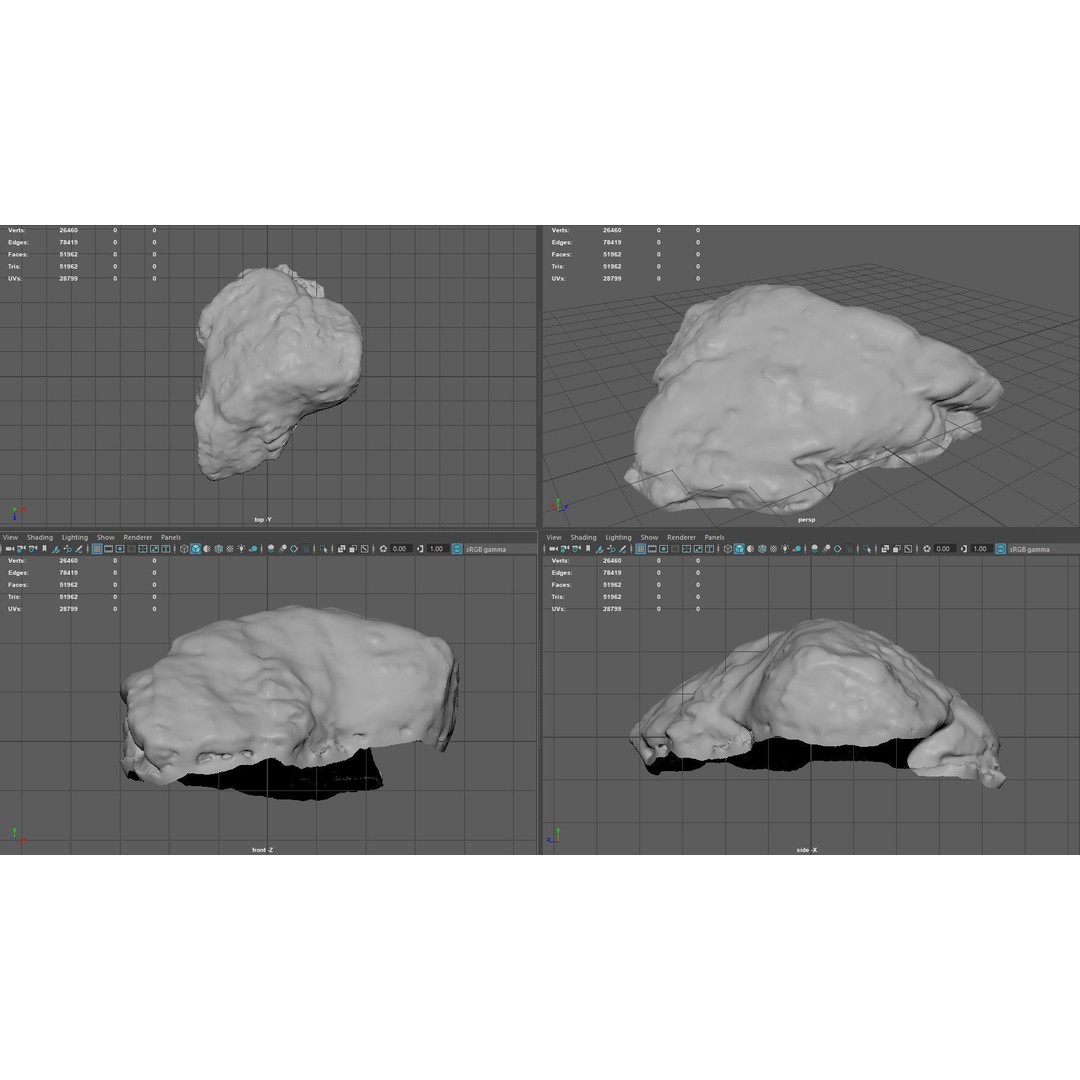 Moss Rock 3D Model – Low Poly Nature Asset, FBX, OBJ, Blender - View 17