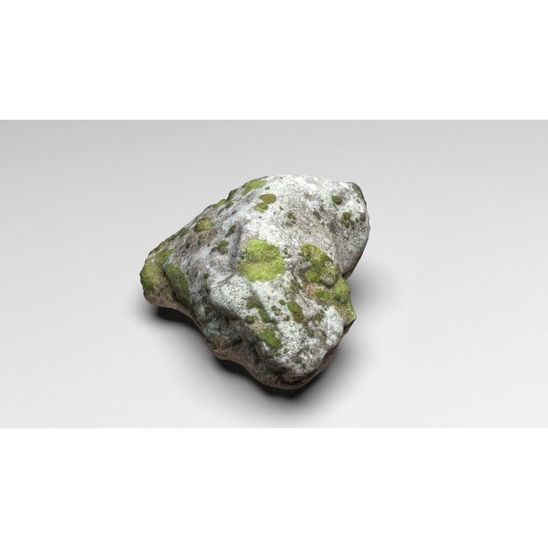 Moss Rock 3D Model – Low Poly Nature Asset, FBX, OBJ, Blender - View 5