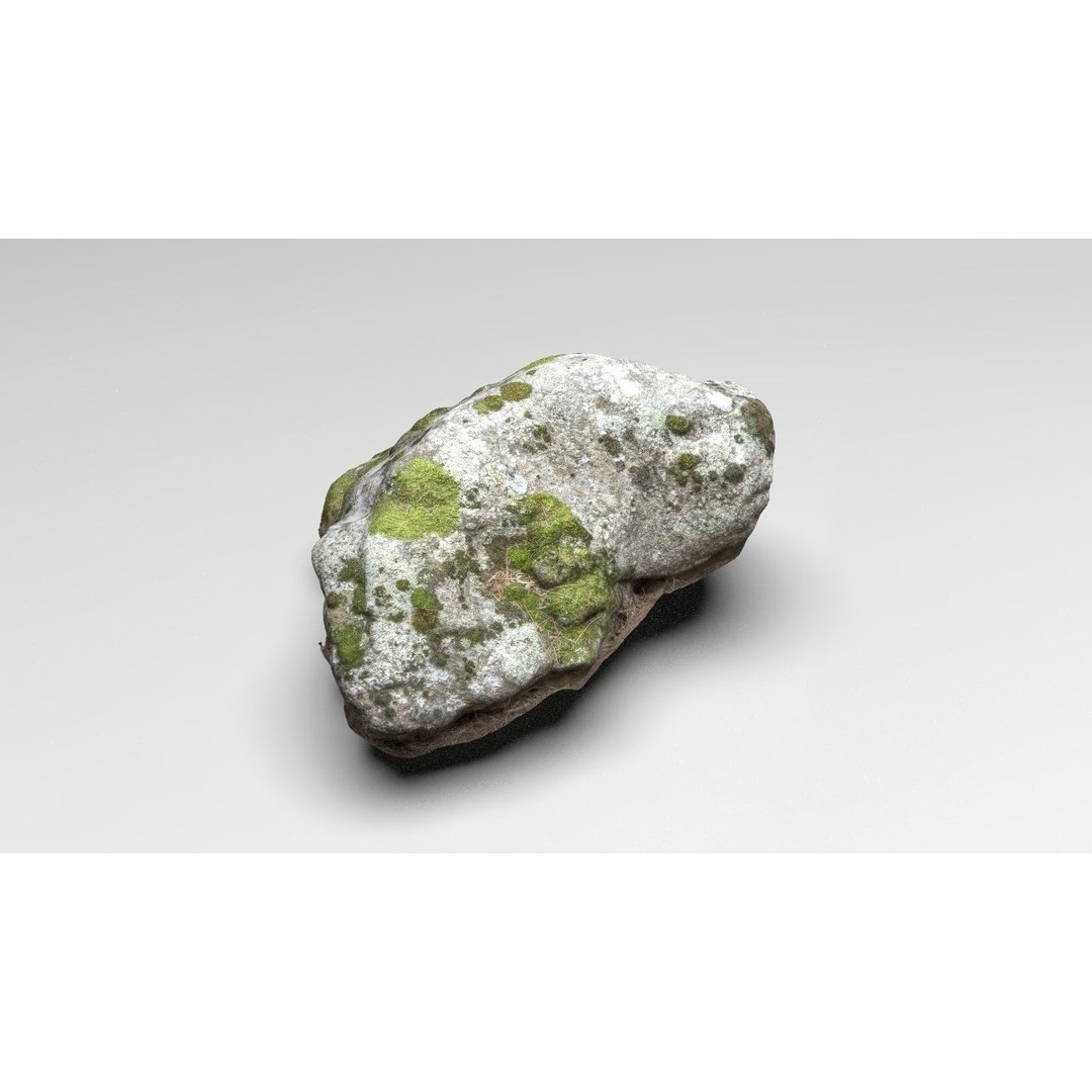 Moss Rock 3D Model – Low Poly Nature Asset, FBX, OBJ, Blender - View 6