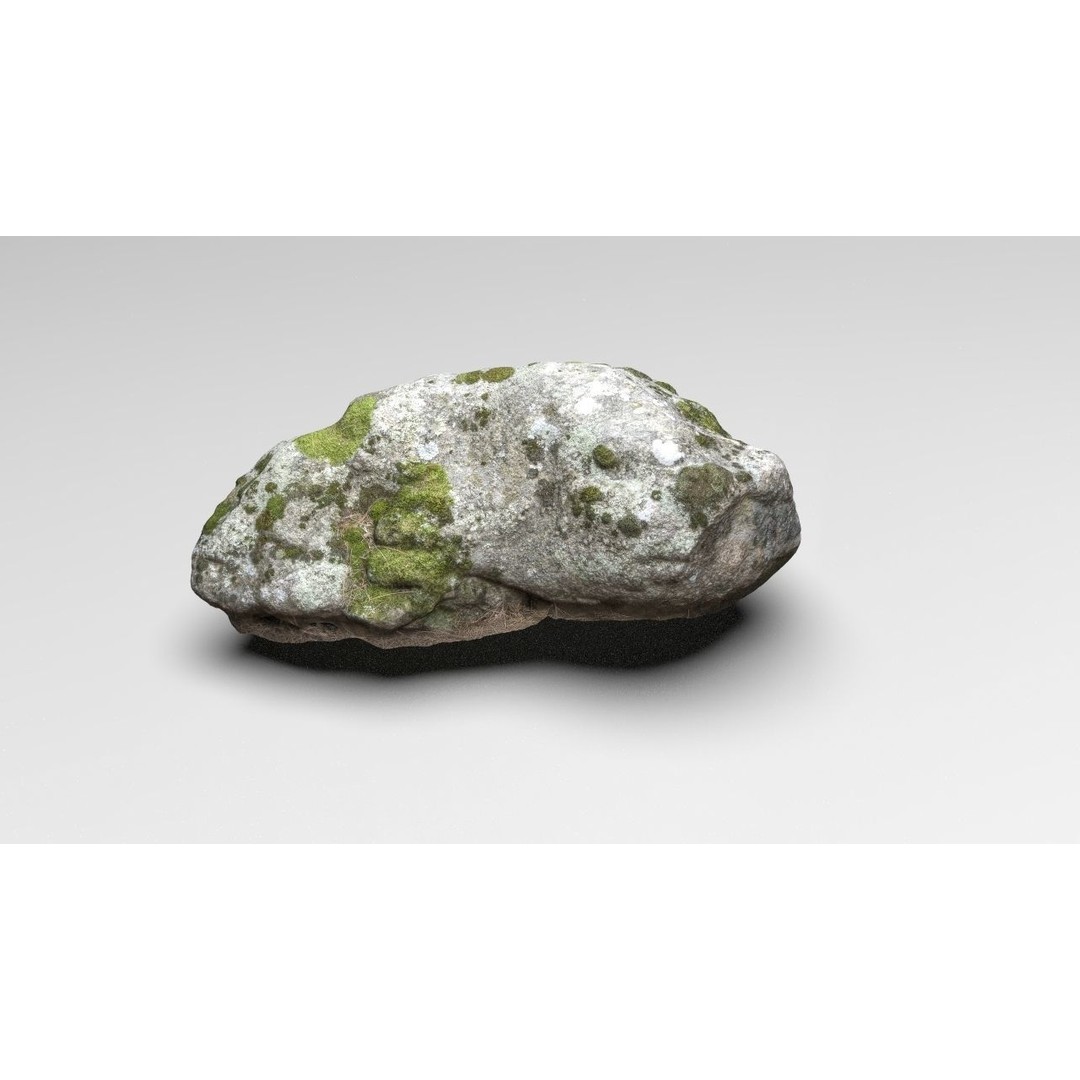 Moss Rock 3D Model – Low Poly Nature Asset, FBX, OBJ, Blender - View 7